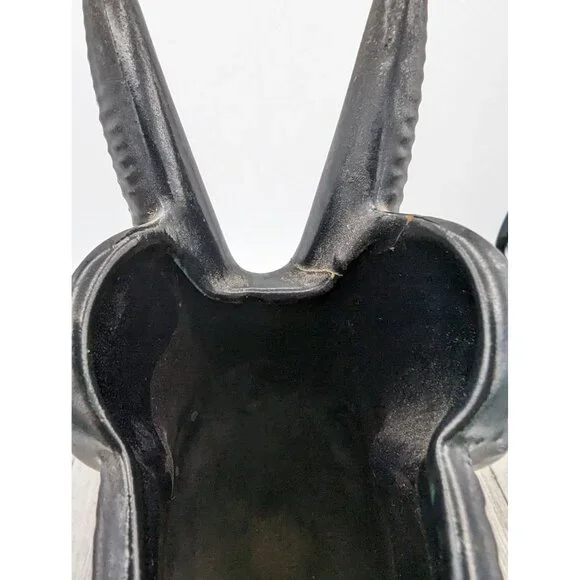 Vintage Shawnee Pottery Antelope Black Planter Vase Mother Baby #840 Damaged - Picture 9 of 10